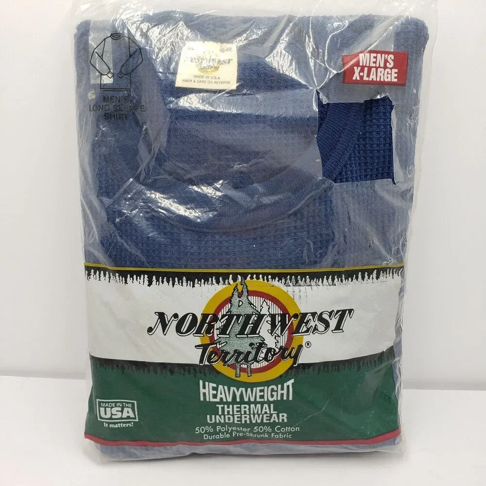 Vtg Northwest Territory Thermal Underwear Long Sleeve Shirt Heavyweight USA NIP